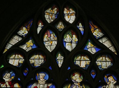 Fenster, das musizierende Engel darstellt, ca. 1500-10 von French School